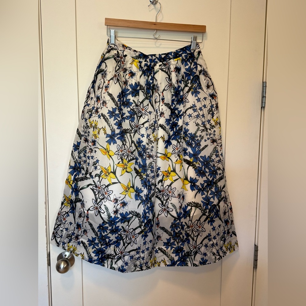 Whistles Bluebell Print Silk Organza skirt US 6 $268